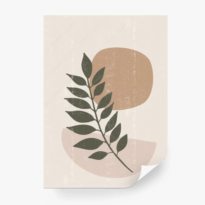 Fototapete minimalistische botanische blattgrafik