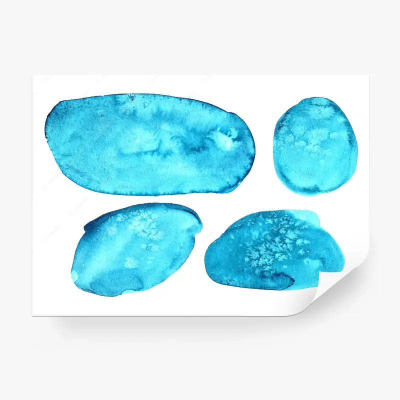 Fototapete türkis aquarell abstrakte formen