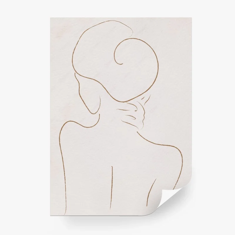 Fototapete elegante weibliche linien-silhouette