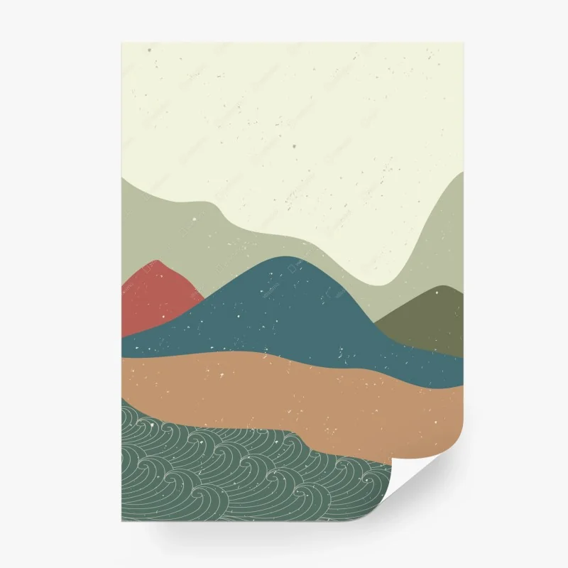 Fototapete abstrakte japanische berglandschaft