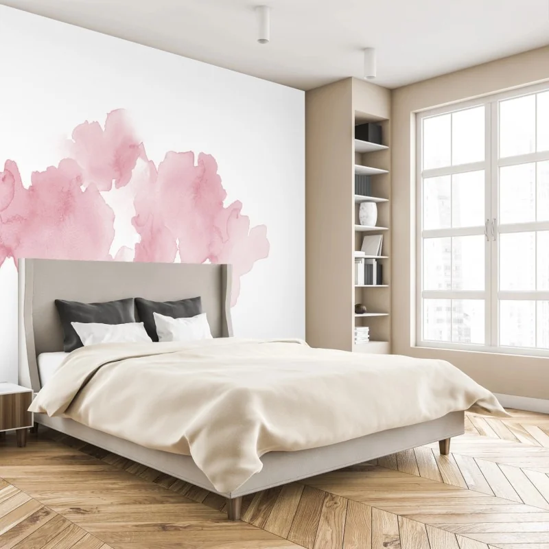 Fototapete sanfte rosa aquarellblüte
