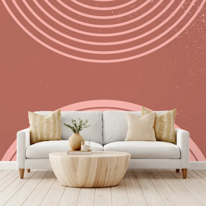 Fototapete sanfte rosa geometrische bögen