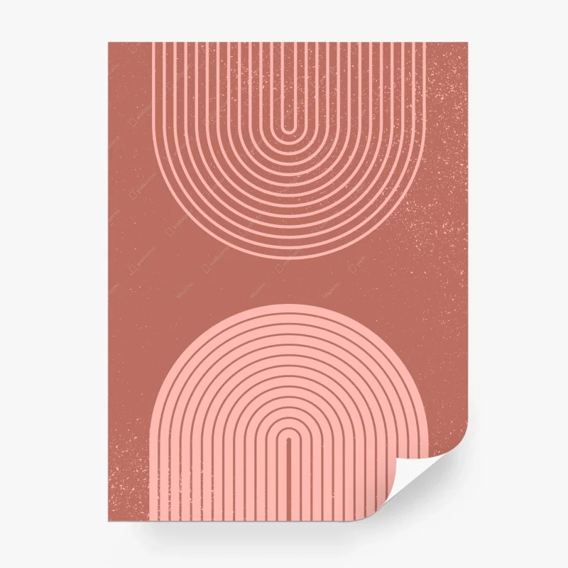 Fototapete sanfte rosa geometrische bögen