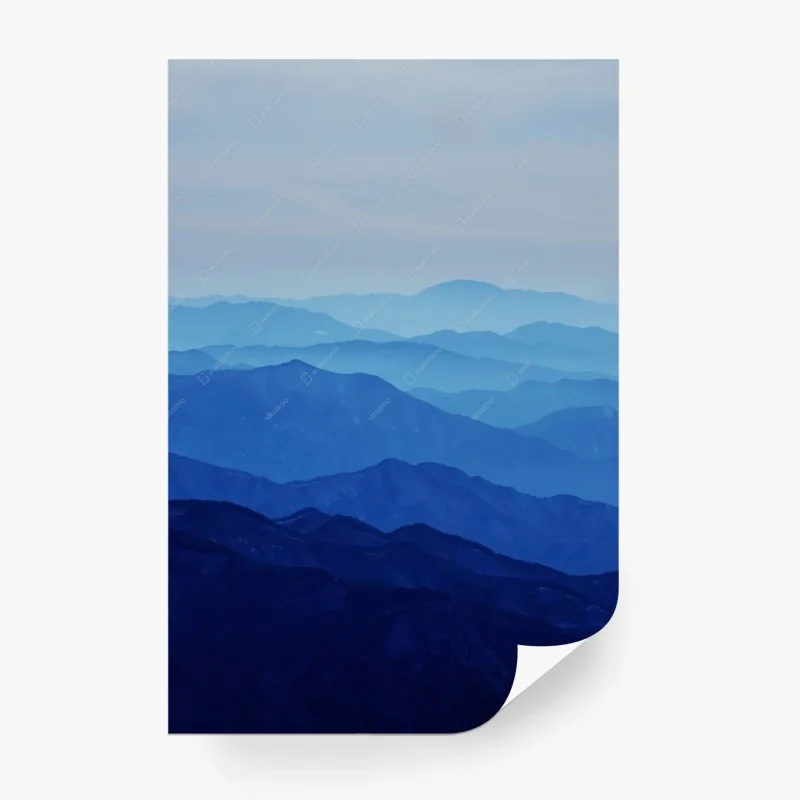 Fototapete neblige blaue bergschichten
