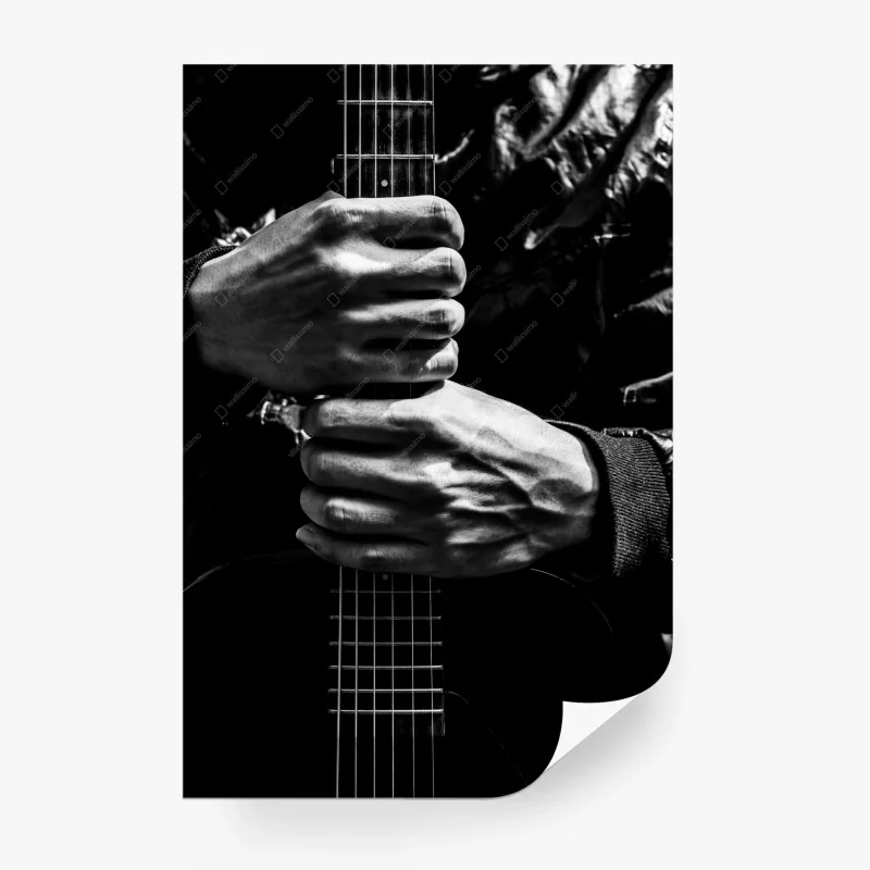Fototapete hände am gitarrenhals
