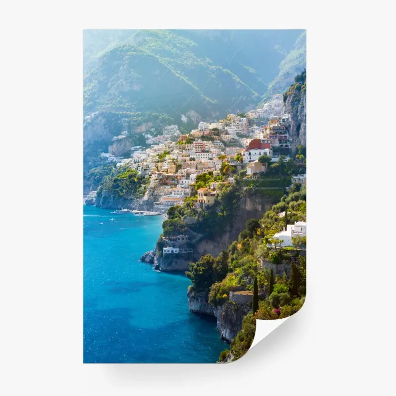 Fototapete Positano küstenpanorama an der klippe