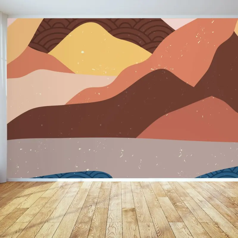 Fototapete abstrakte japanische berglandschaft