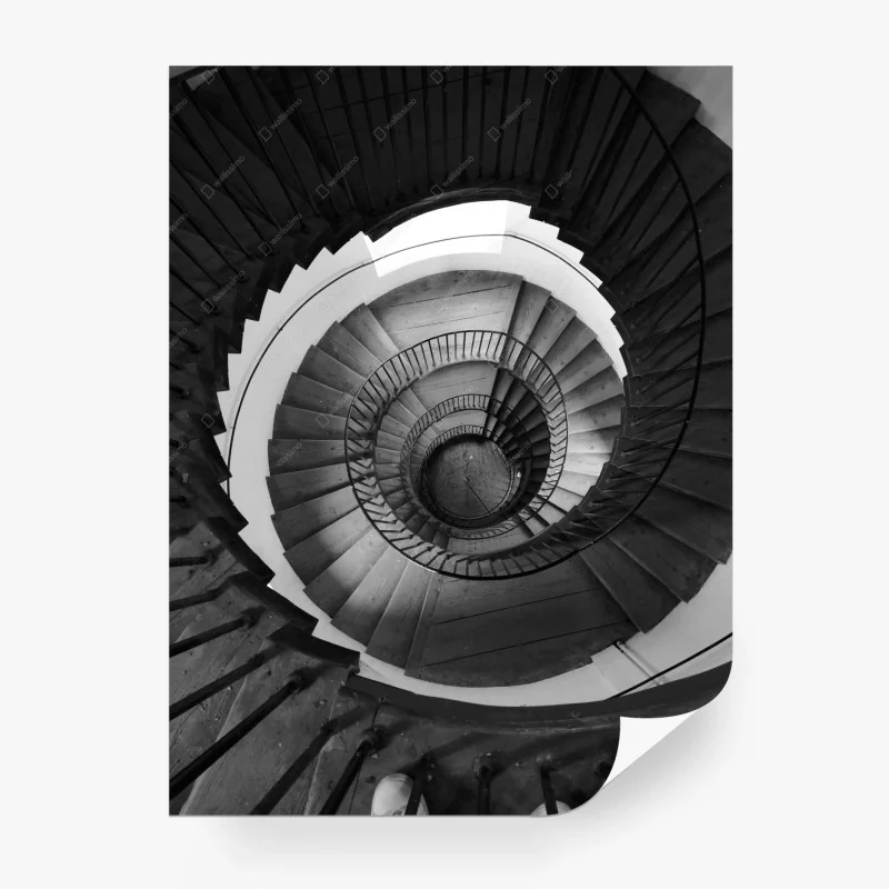 Fototapete monochrome spiraltreppe geometrie