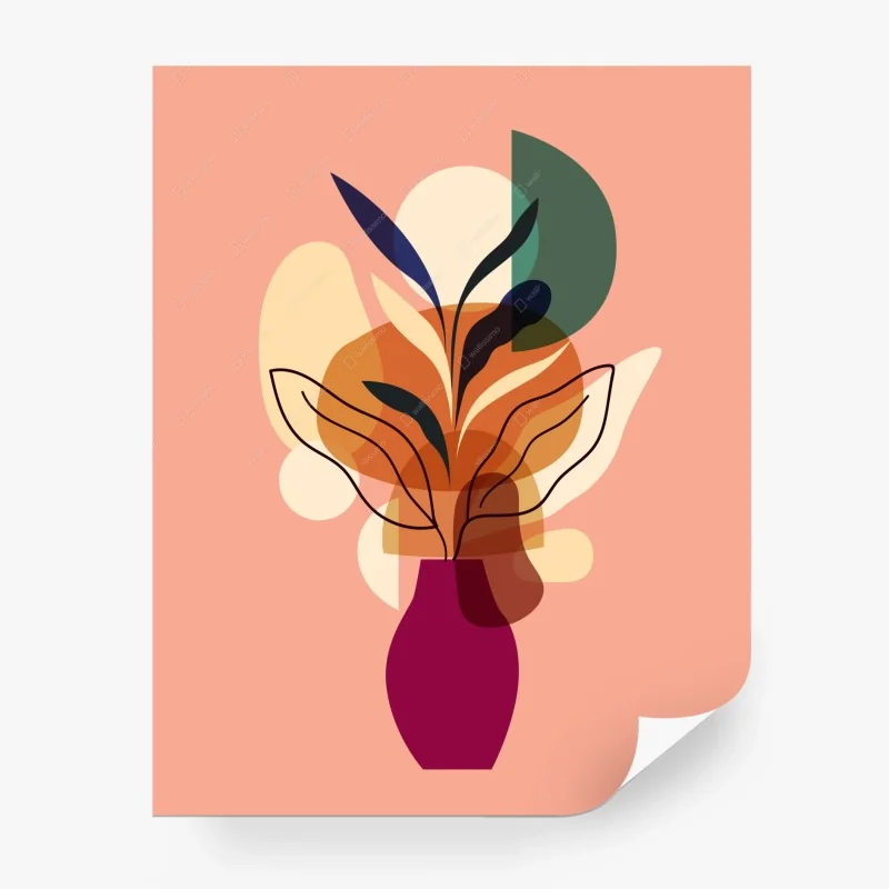Fototapete abstrakter botanischer strauß in einer vase