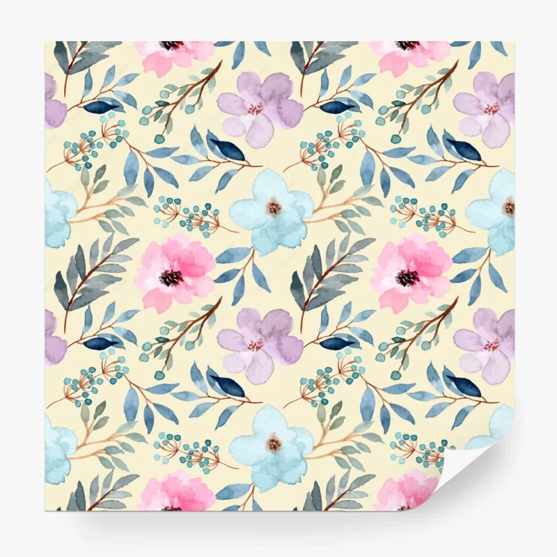 Fototapete zartes aquarell-blumenmuster
