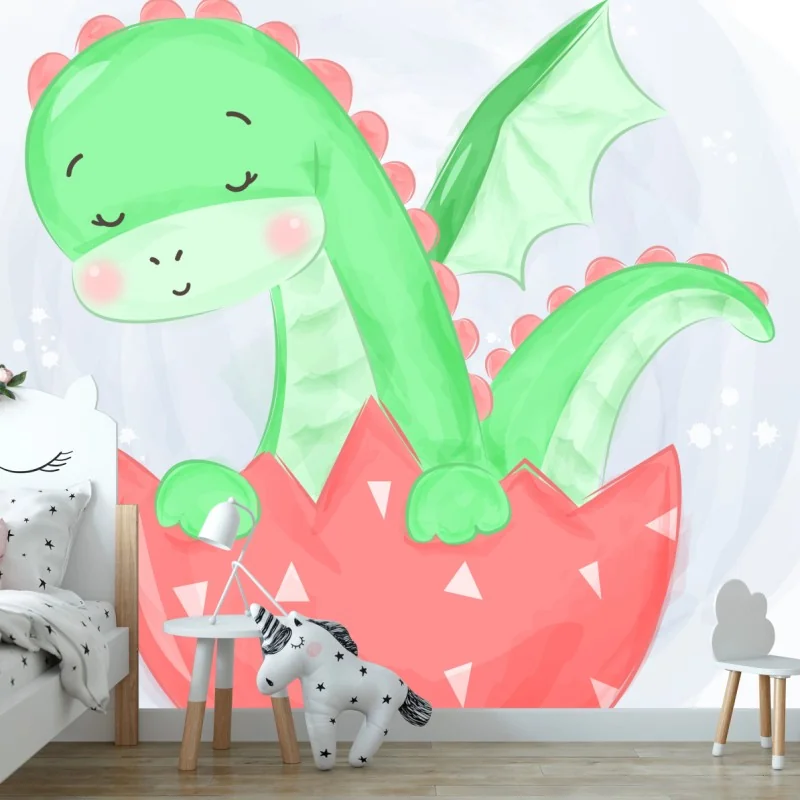 Fototapete schlafender kleiner drache im ei