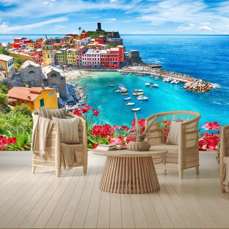 Fototapete Vernazza buntes küstenpanorama