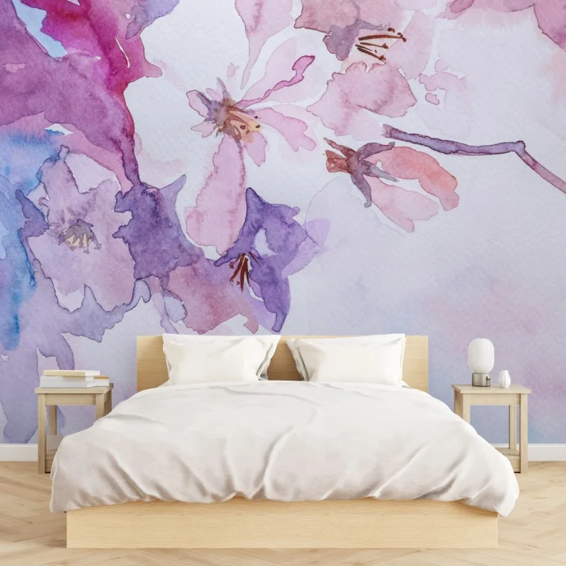 Fototapete zarte aquarellblumen