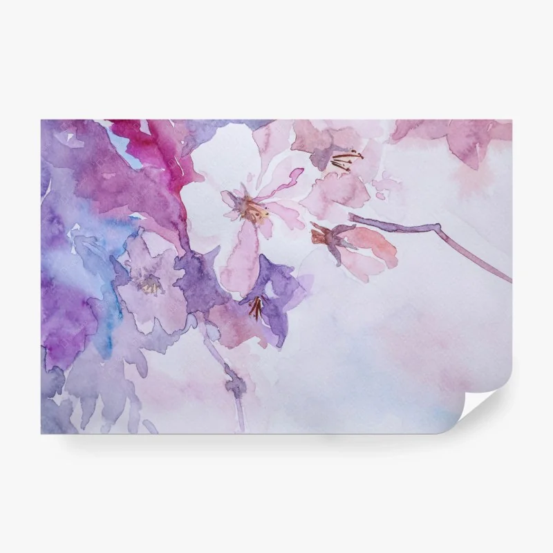 Fototapete zarte aquarellblumen