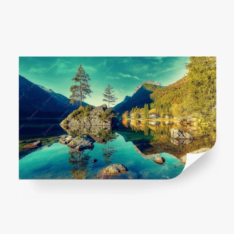 Fototapete Hintersee alpensee mit spiegelung