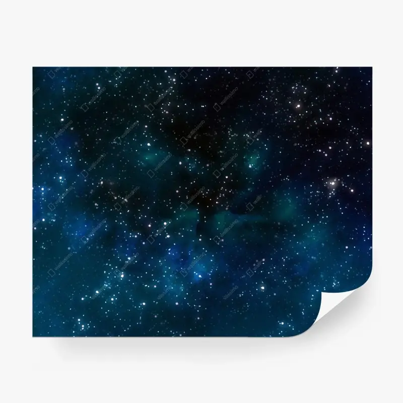 Fototapete blaue nebelwolke mit sternen