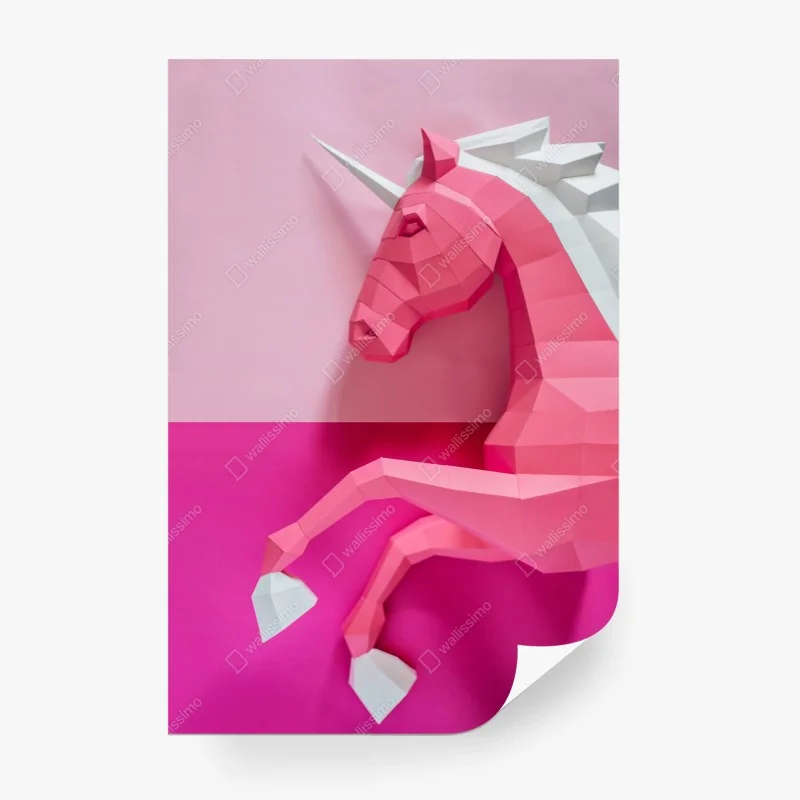 Fototapete rosa geometrisches einhorn