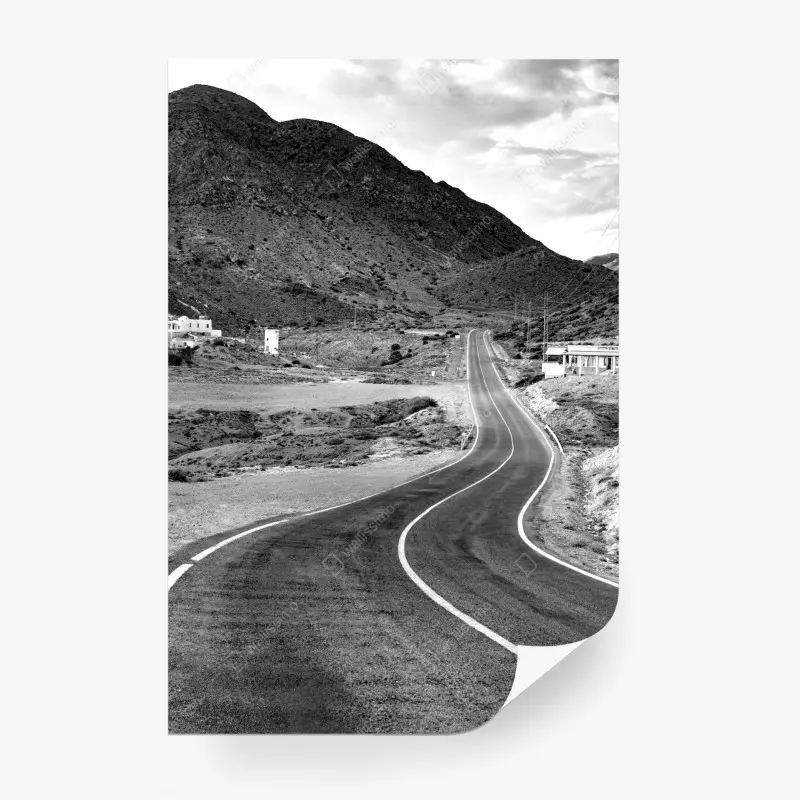 Fototapete gewundene straße durch die berge