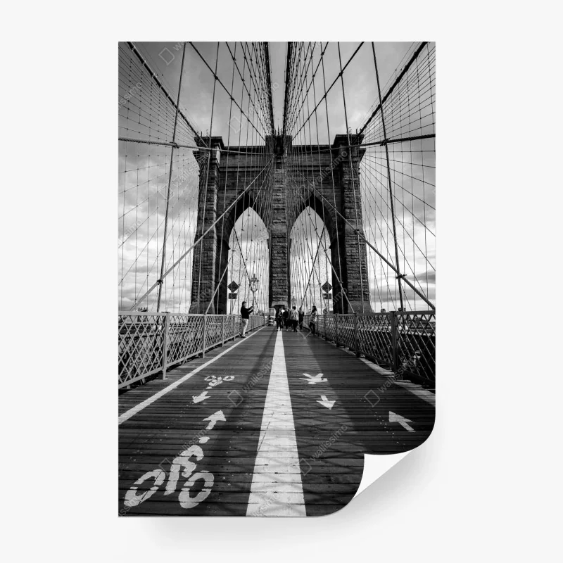 Fototapete Brooklyn Bridge perspektive in monochrom