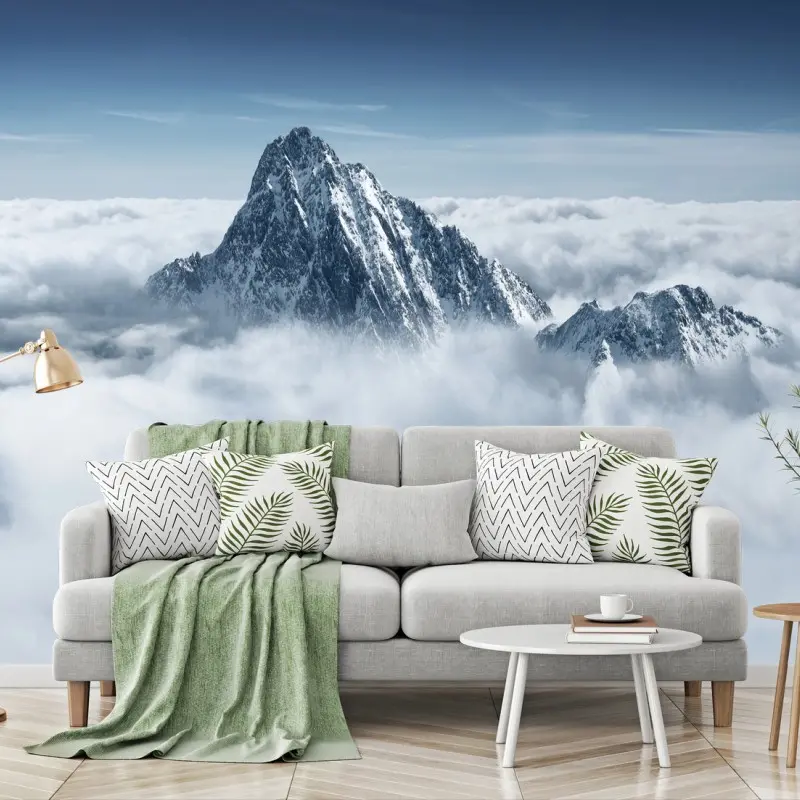 Fototapete verschneite gipfel über den wolken