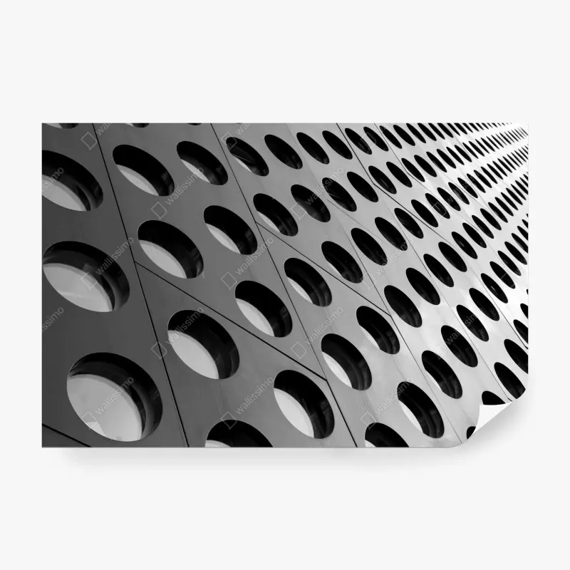 Fototapete geometrische perforierte fassade