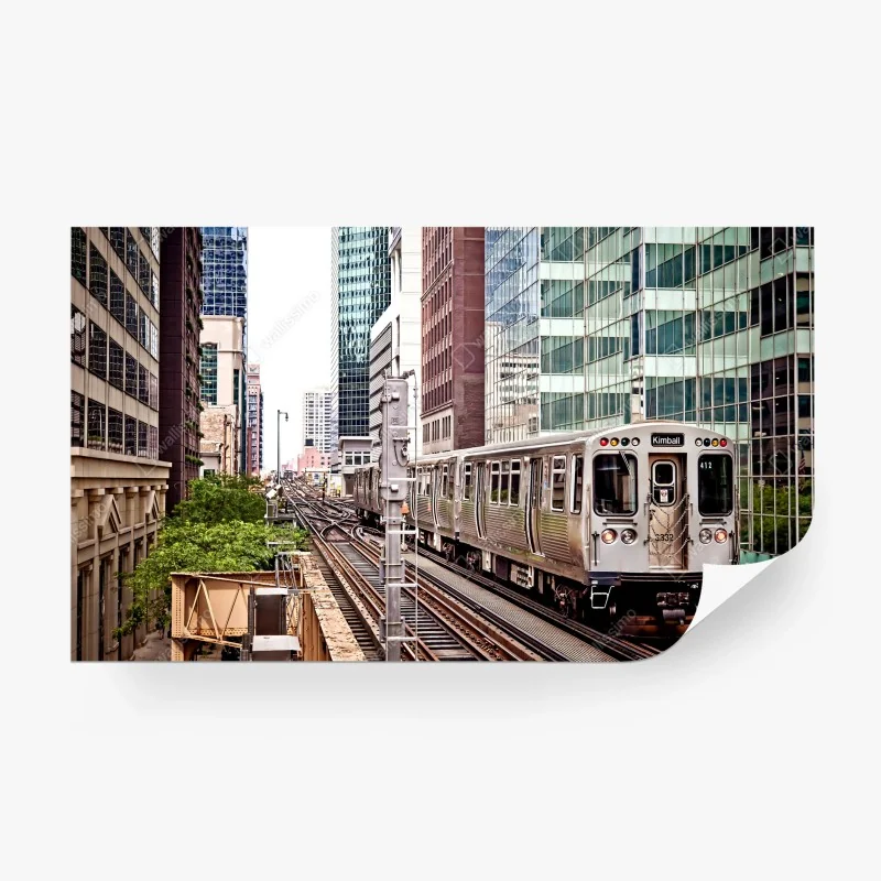 Fototapete hochbahn im stadtzentrum
