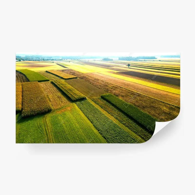 Fototapete bunte luftaufnahme von ackerland