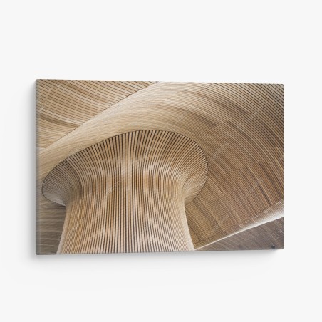 Leinwandbild skulpturale holzdecke mit wellenform – Wallnifity®