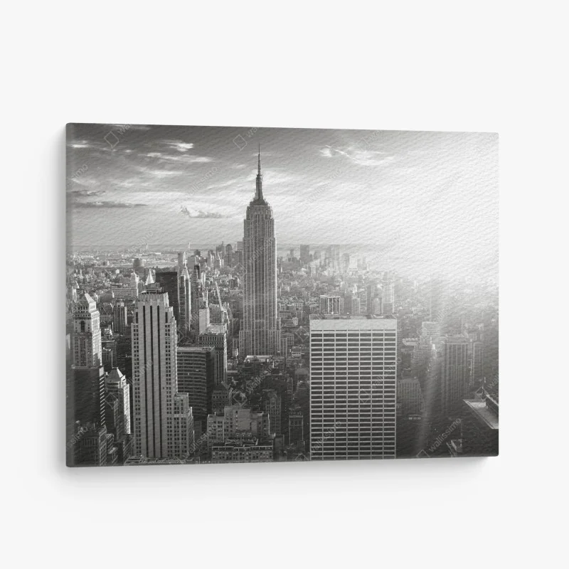 Leinwandbild schwarzweiß skyline von Manhattan – Wallnifity®