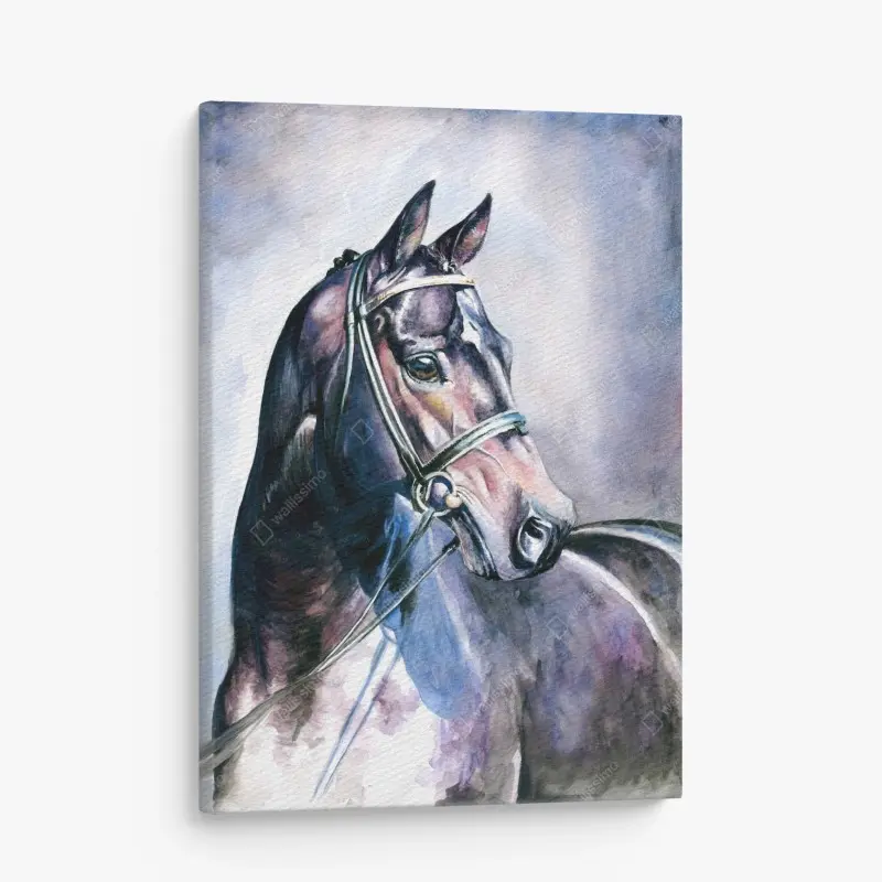 Leinwandbild majestätisches pferd-aquarellporträt