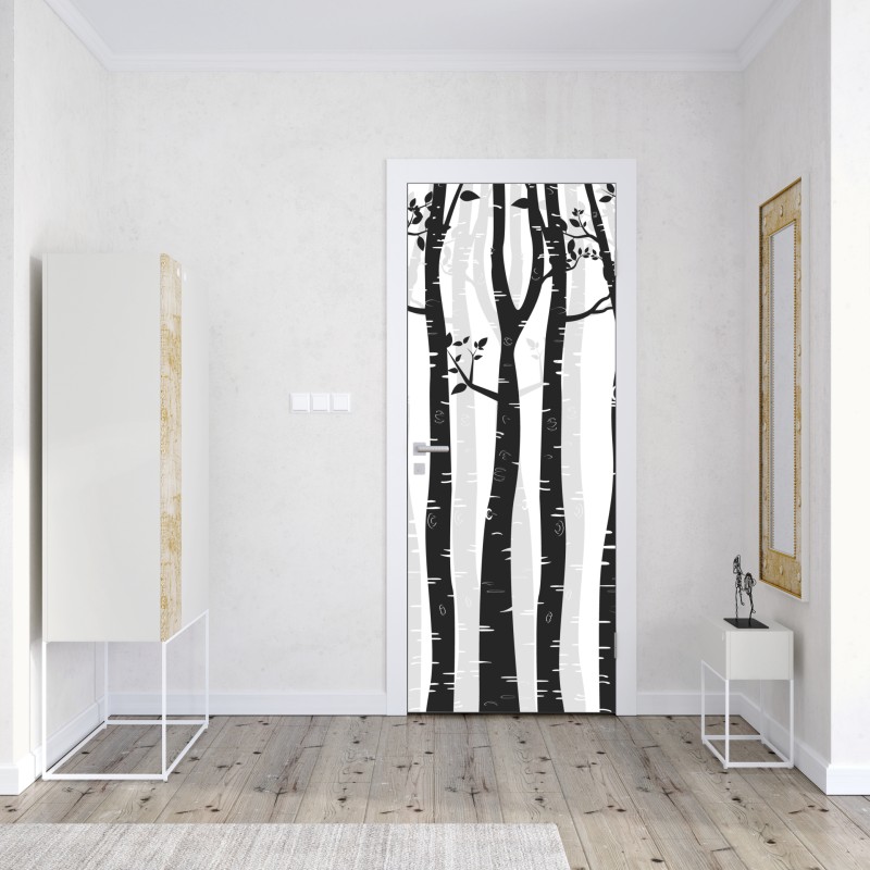 Türaufkleber ruhiger dschungelsteg durch üppigen regenwald – Wallnifity®