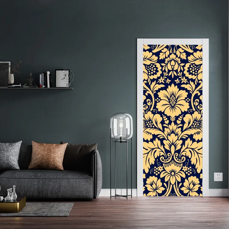 Türaufkleber pastellfarbenes geometrisches muster mit halbkreisen – Wallnifity®
