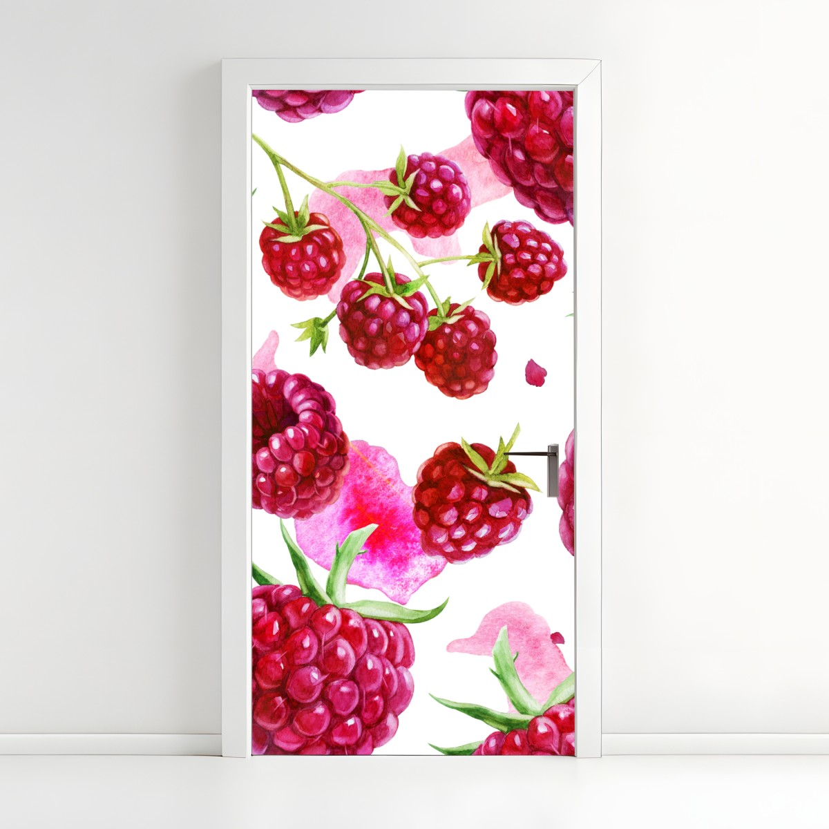 Türaufkleber aquarell himbeermuster – Wallnifity®