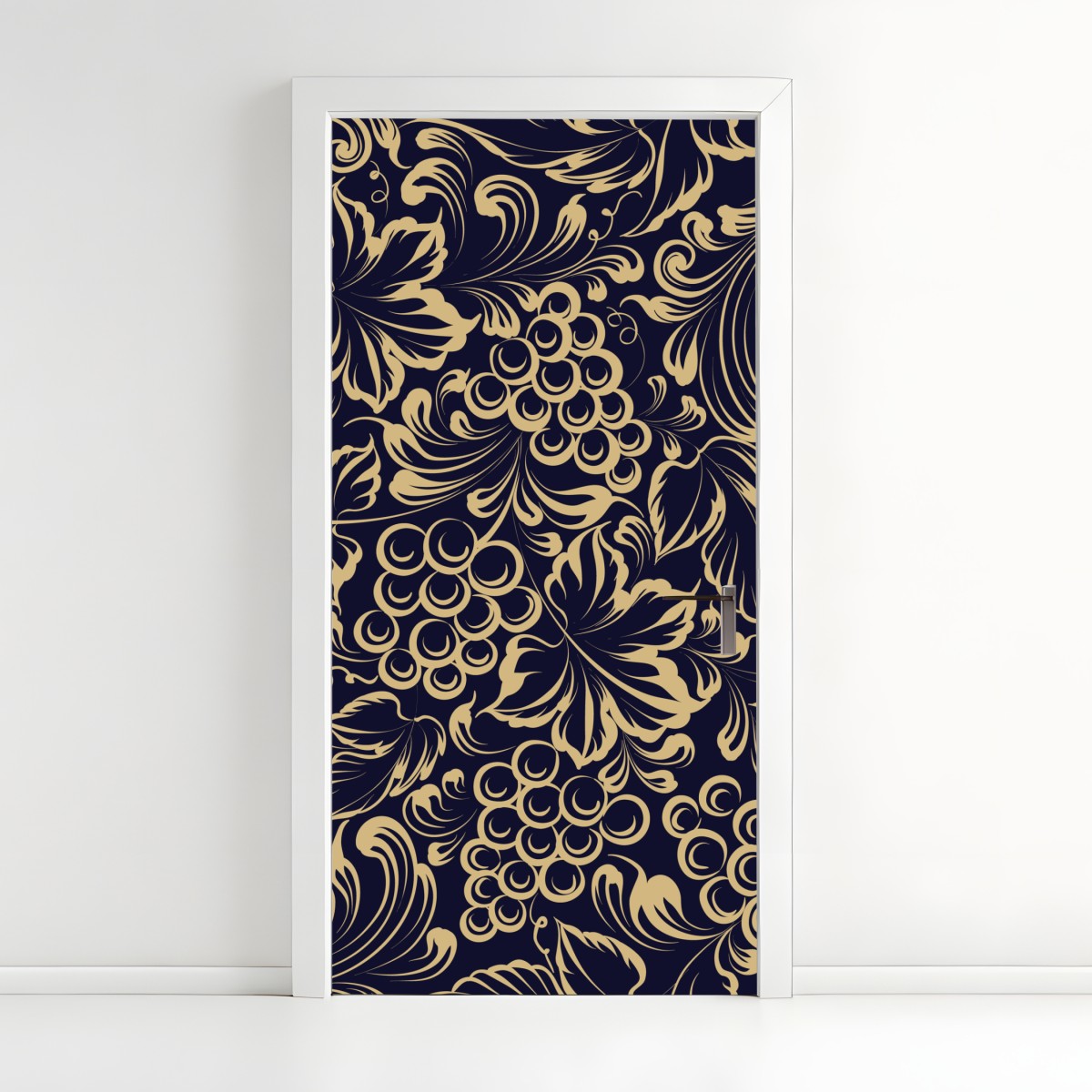 Türaufkleber elegantes barockes weintraubenmuster in gold – Wallnifity®