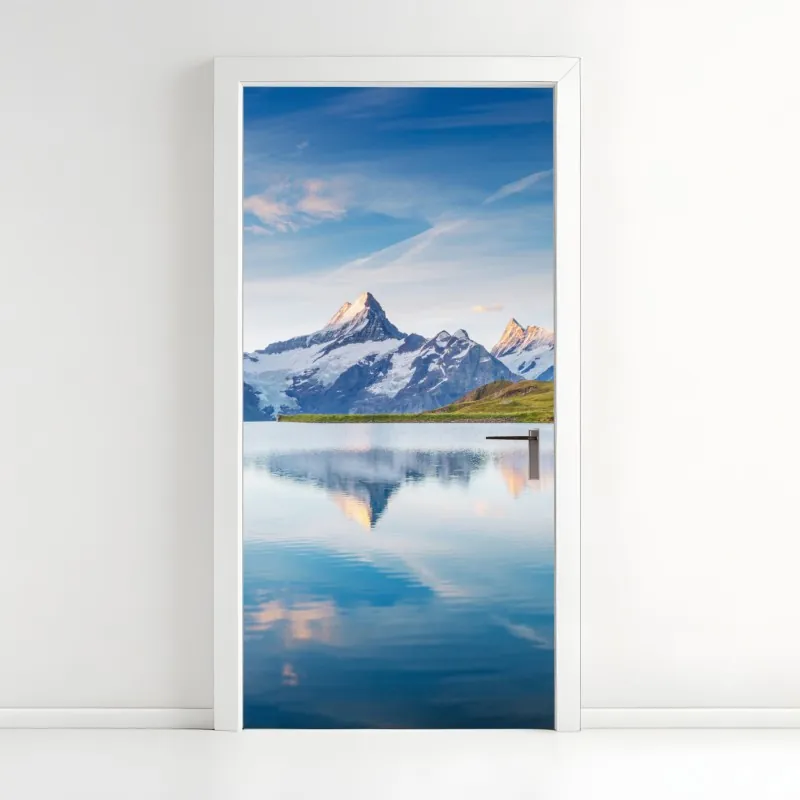 Türaufkleber ruhiges winterpanorama der Alpen – Wallnifity®