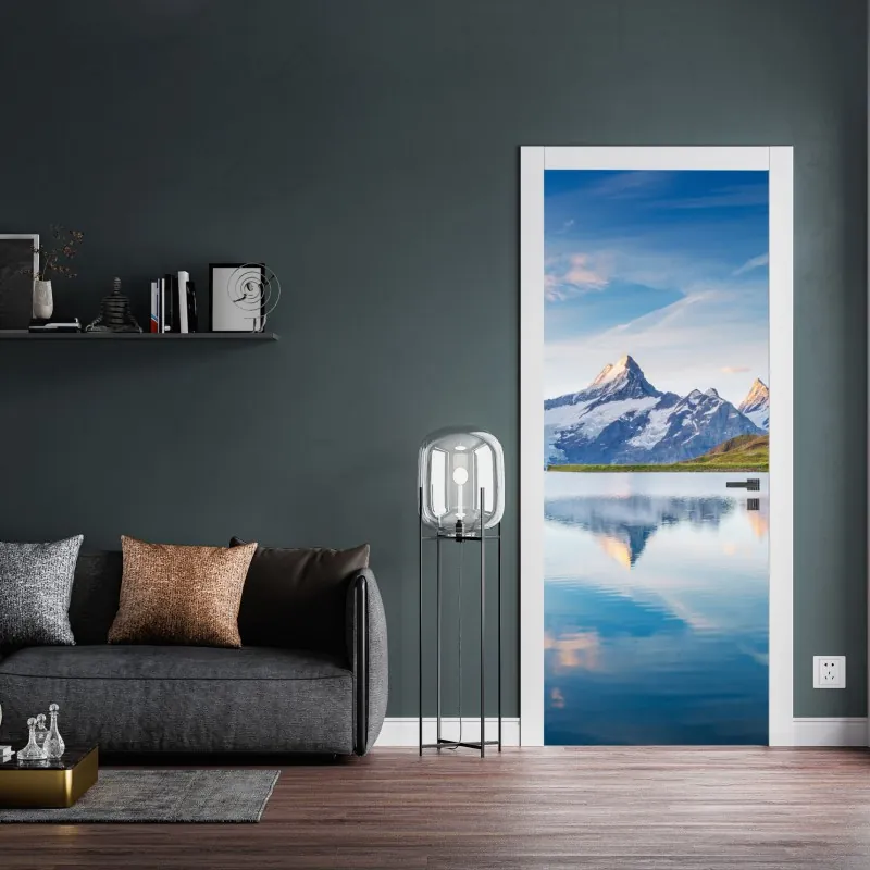 Türaufkleber ruhiges winterpanorama der Alpen – Wallnifity®