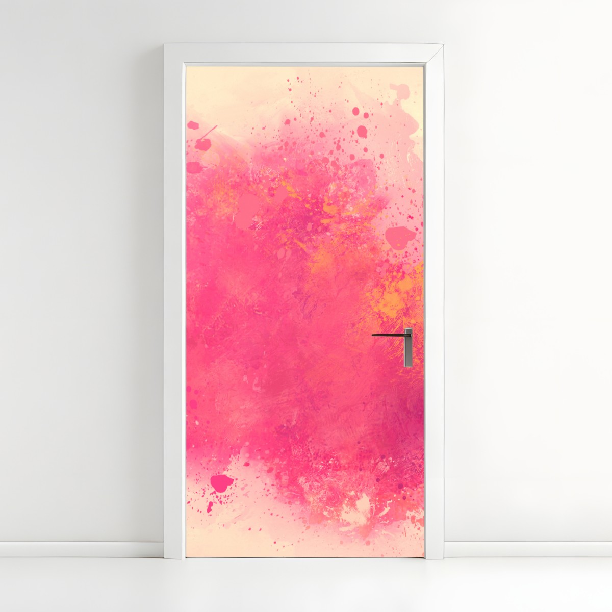 Türaufkleber lebendige rosa aquarellspritzer – Wallnifity®