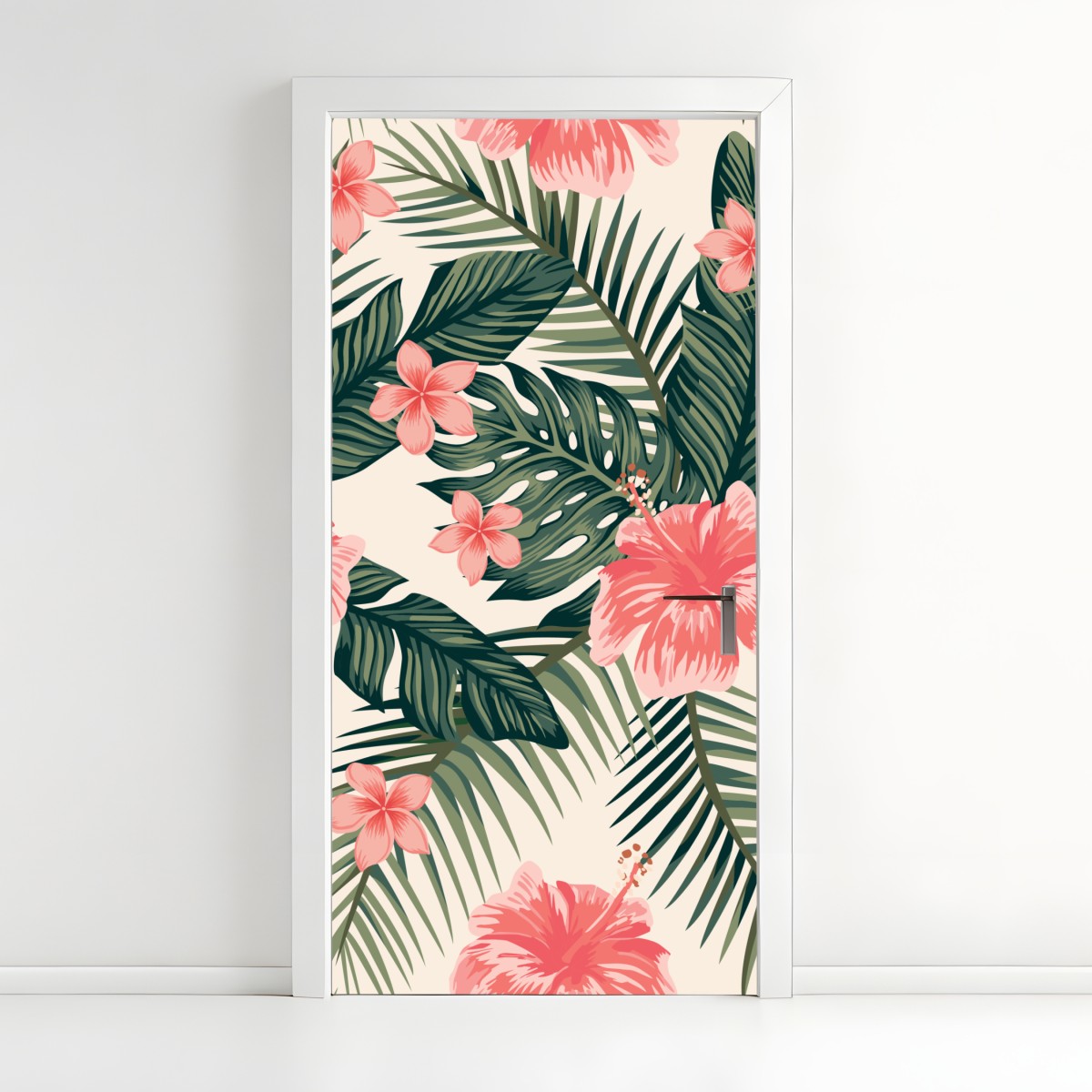 Türaufkleber tropisches hibiskusmuster – Wallnifity®