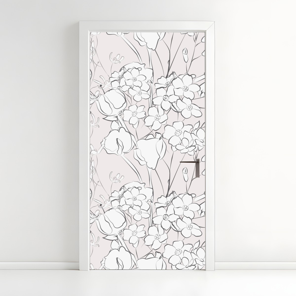 Türaufkleber zartes pastellblumenmuster – Wallnifity®