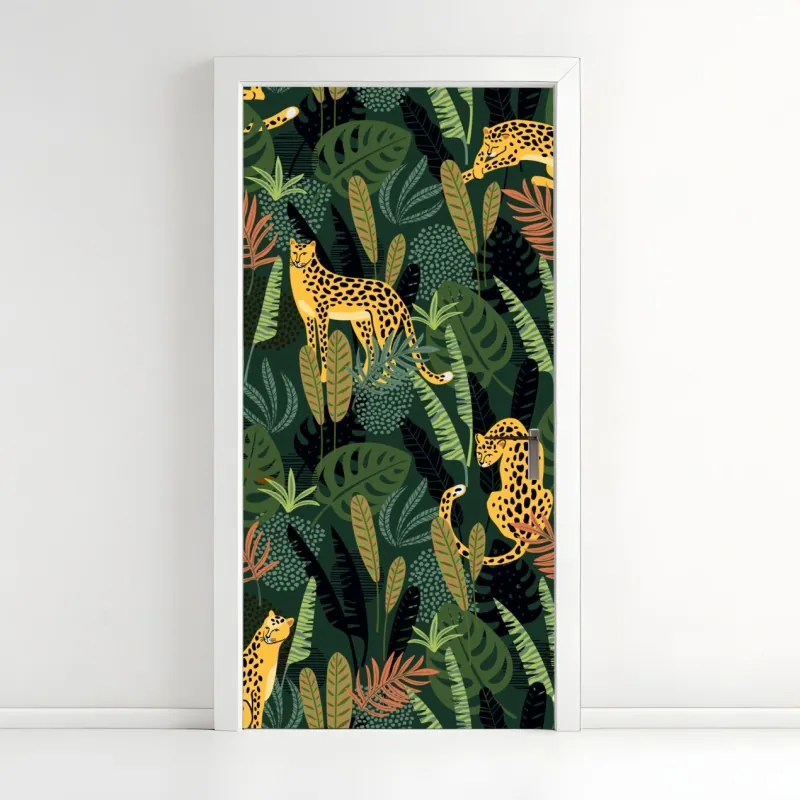 Türaufkleber lebhaftes aquarell blumenmuster – Wallnifity®