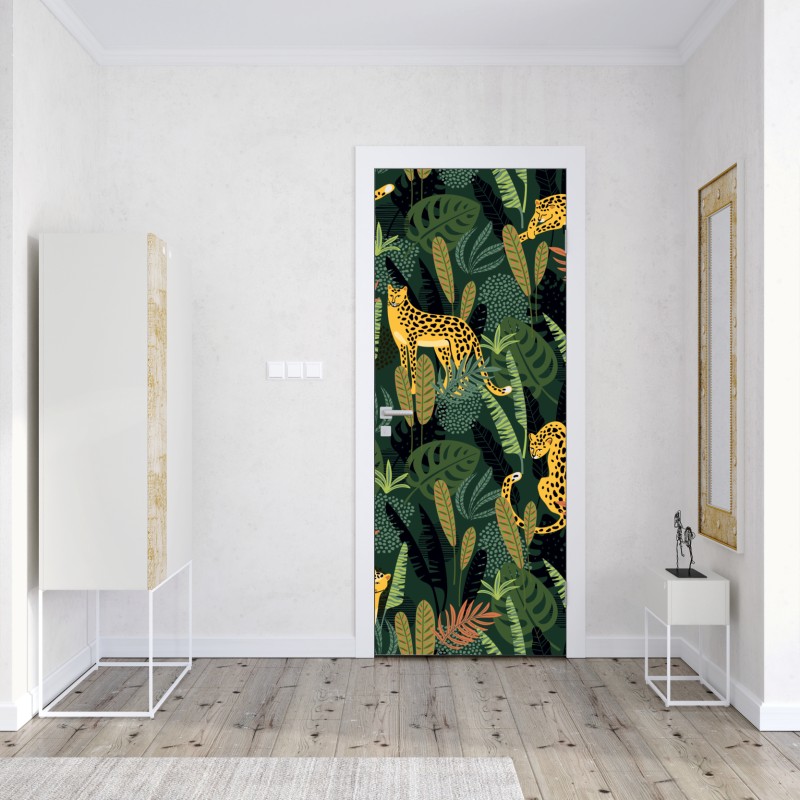 Türaufkleber lebhaftes aquarell blumenmuster – Wallnifity®