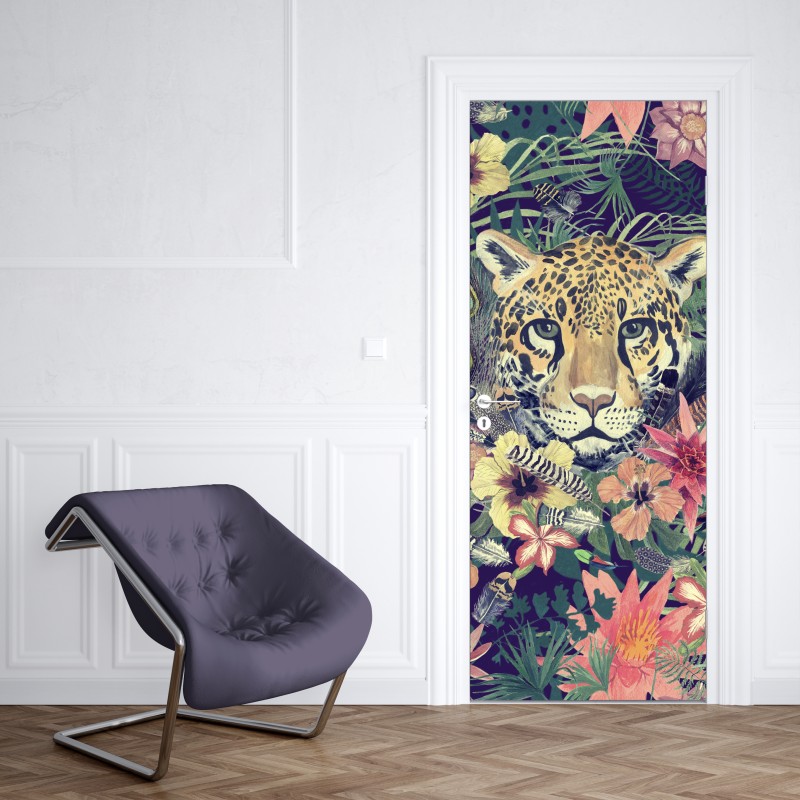 Türaufkleber türkiser aquarellausbruch abstrakt – Wallnifity®