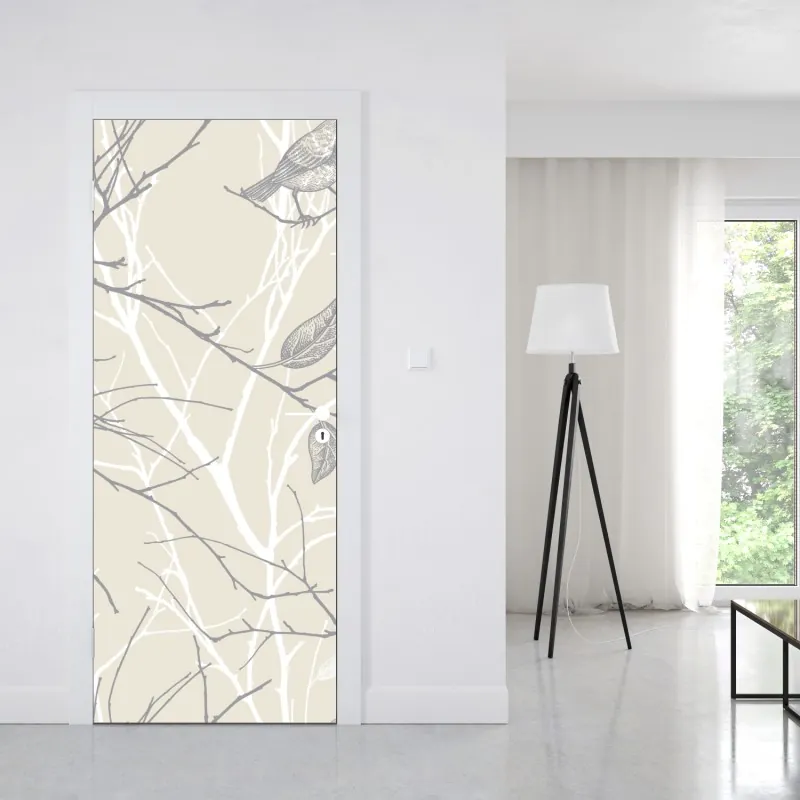 Türaufkleber elegantes goldenes geometrisches blattmuster – Wallnifity®