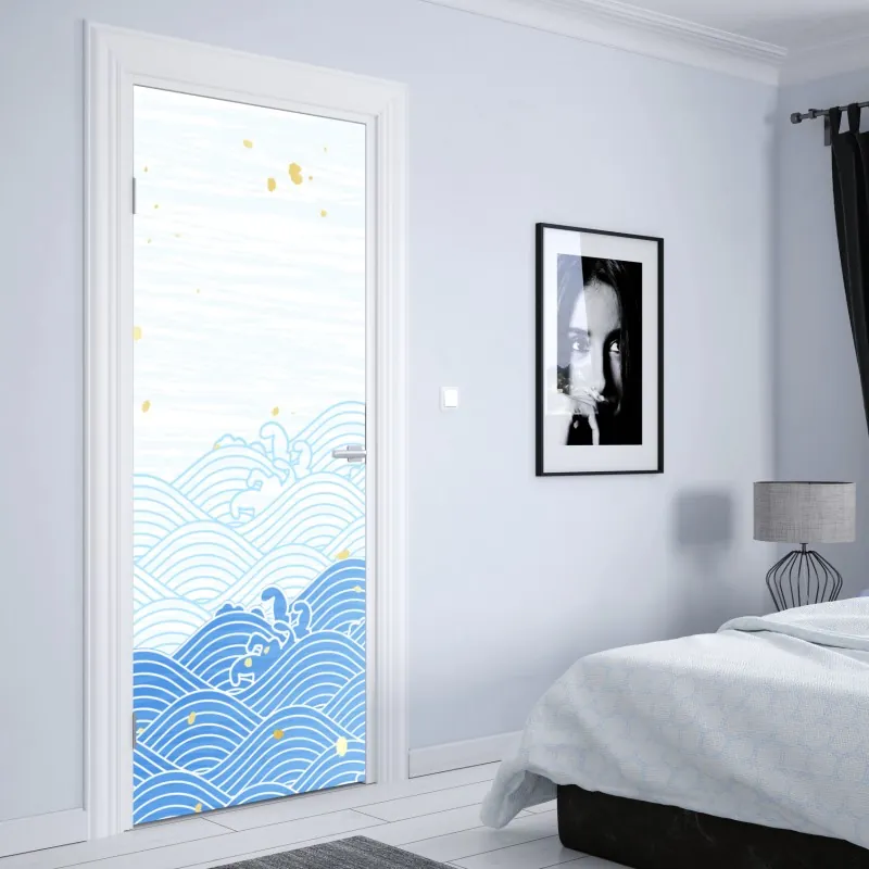 Türaufkleber skandinavische geometrische komposition – Wallnifity®
