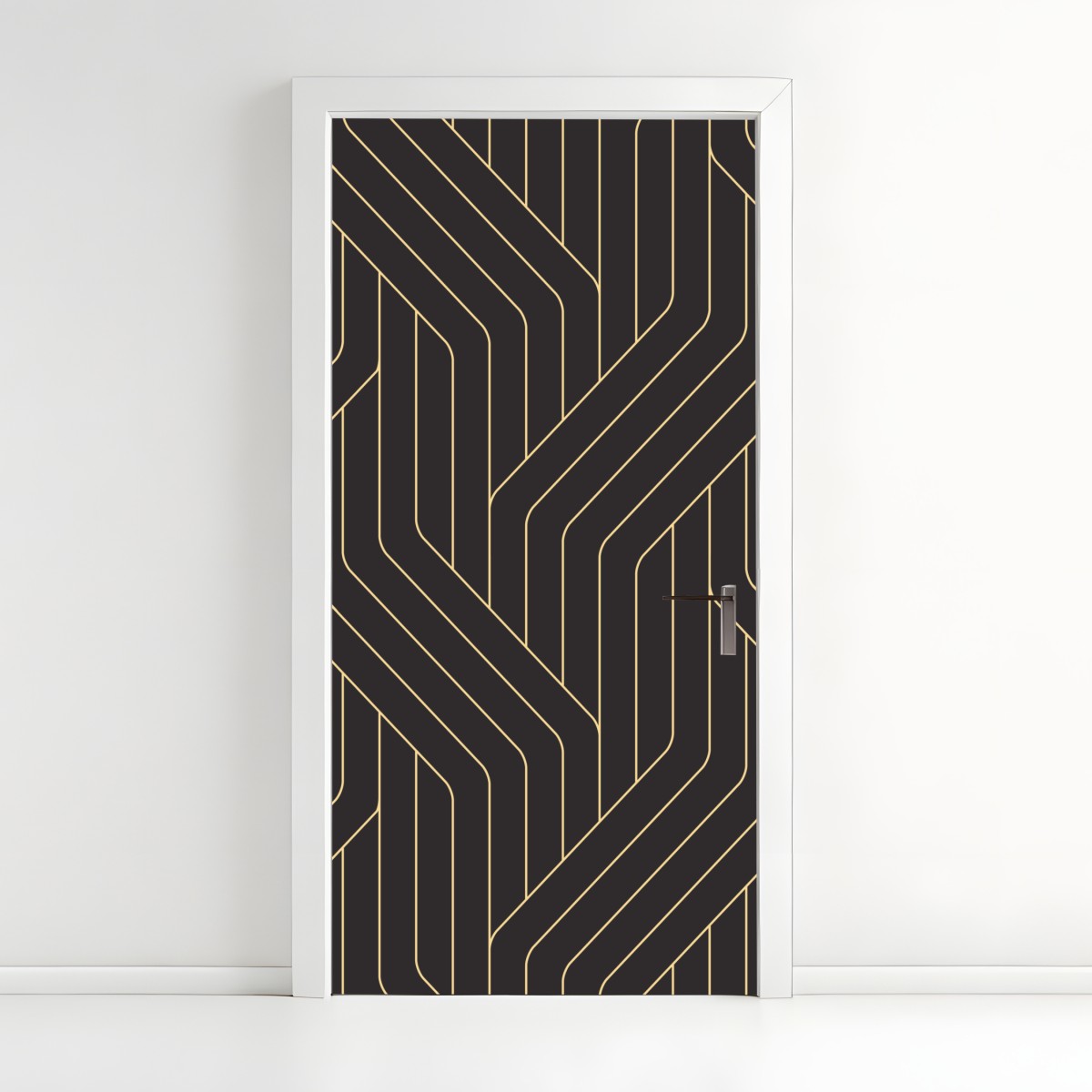 Türaufkleber geometrisches art deco muster in schwarz und gold – Wallnifity®