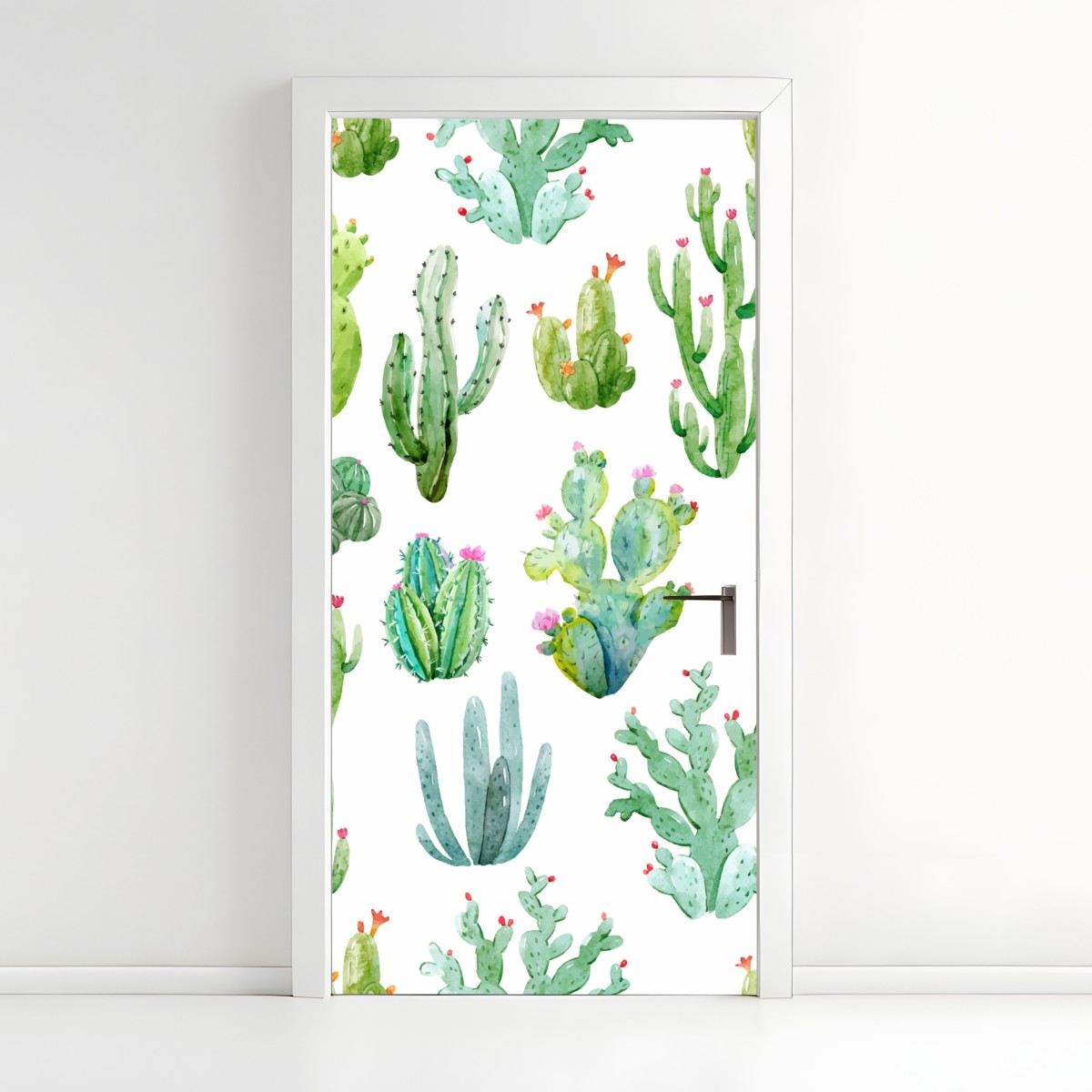 Türaufkleber aquarell kaktusgarten muster – Wallnifity®