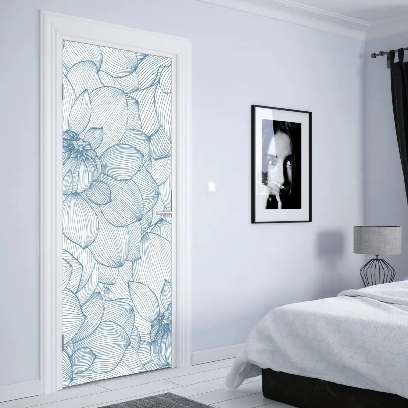 Türaufkleber monstera-blattmuster mit goldakzenten – Wallnifity®