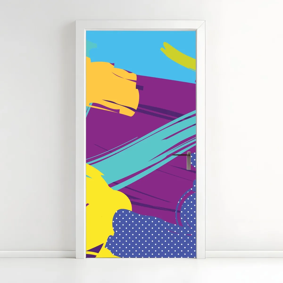Türaufkleber lebendige abstrakte pop-art komposition – Wallnifity®