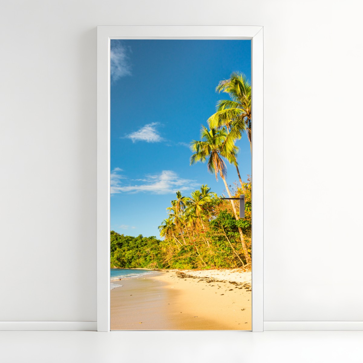 Türaufkleber goldener tropischer strand bei sonnenuntergang – Wallnifity®