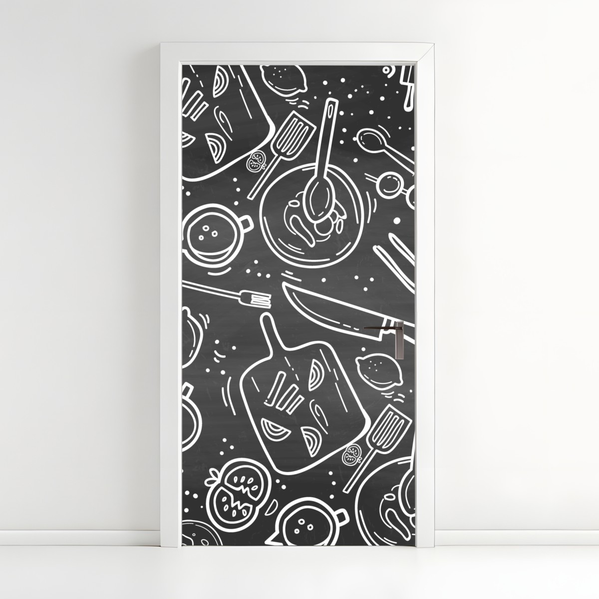 Türaufkleber küchen tafel-doodle-muster – Wallnifity®